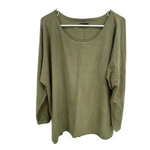 New Directions Curvy Women's 2XL Green Knit Sweater Top Long Sleeve Casual‎